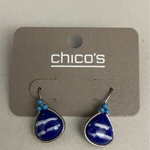 NWT Chico‘s blue and silver earrings